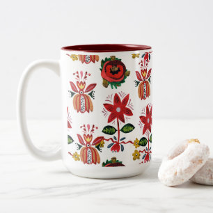 Dekorative ukrainische Blume Zweifarbige Tasse