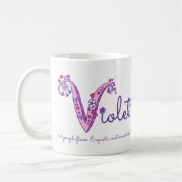 Dekorative V Monogramm-Tasse der violetten Kaffeetasse