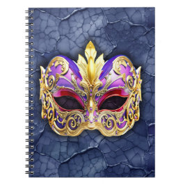Dekorative Venezianische Maske auf der texturierte Notizblock