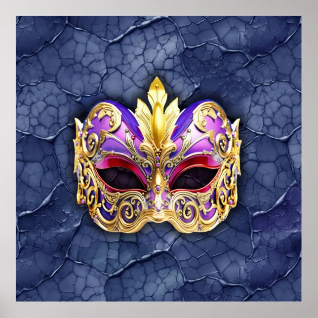 Dekorative Venezianische Maske auf der texturierte Poster (Vorne)