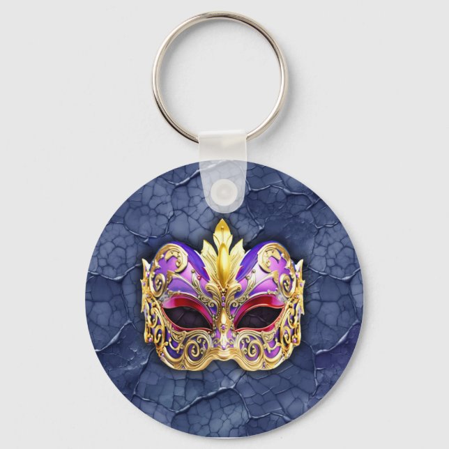 Dekorative Venezianische Maske auf der texturierte Schlüsselanhänger (Vorderseite)