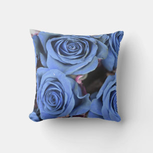 Dekorative Vintag Blue Rose Floral Kissen