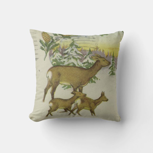Dekorative Vintag Retro Frohe Weihnachten Kissen (Vorderseite)