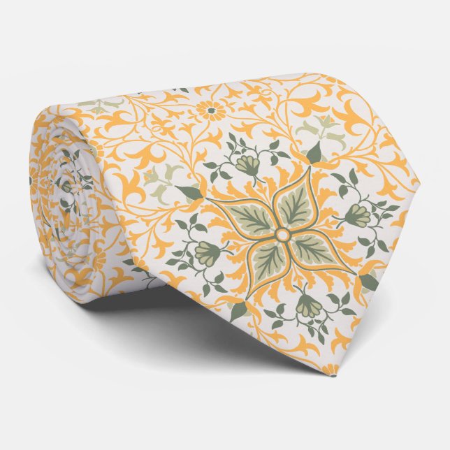 Dekorative Vintage Blumenweine Krawatte (Gerollt)