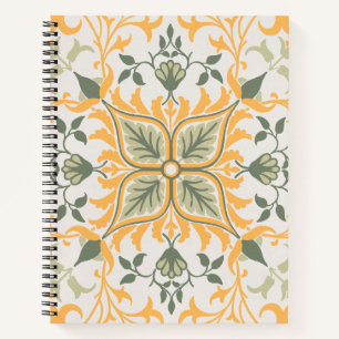 Dekorative Vintage Blumenweine Notizbuch