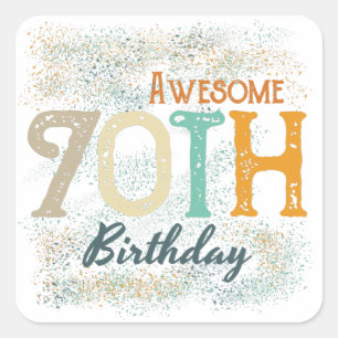 dekorative vintage großartige 70. Geburtstag Quadratischer Aufkleber