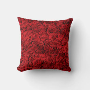 Dekorative Vintage-Rote-Rosen-Blumen Kissen