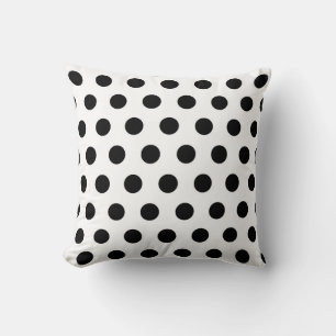 Dekorative Vintage schwarz-weiße Polka-Punkte Kissen