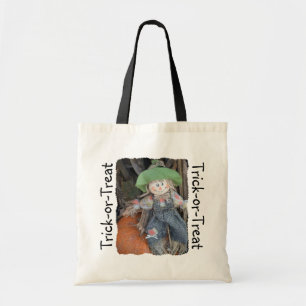 Dekorative Vogelscheuche-Süßes sonst gibt's Saur Tragetasche