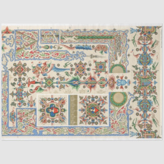 Dekorative volkstümliche Rahmen und Muster decoupa Seidenpapier