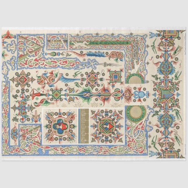 Dekorative volkstümliche Rahmen und Muster decoupa Seidenpapier (Vorderseite)