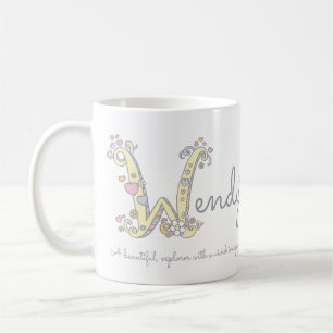 Dekorative W Monogramm-Tasse Wendynamensbedeutung Tasse