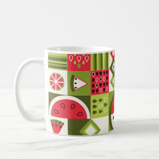 Dekorative Watermelon Elemente Kunst, Dichtung und Kaffeetasse