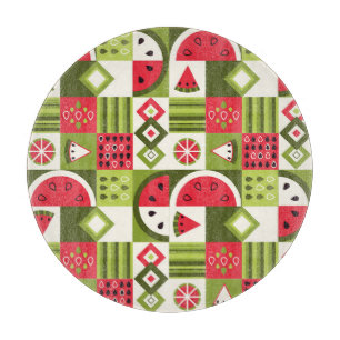 Dekorative Watermelon Elemente Kunst, Dichtung und Schneidebrett