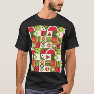 Dekorative Watermelon Elemente Kunst, Dichtung und T-Shirt