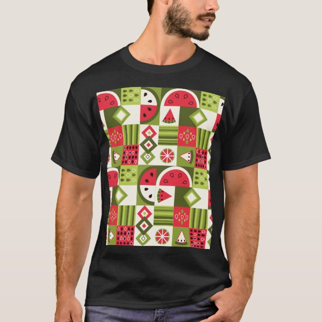 Dekorative Watermelon Elemente Kunst, Dichtung und T-Shirt (Vorderseite)