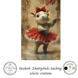 Dekorative Weihnachts-Nilpferd-Ballerina Whimsy Seidenpapier