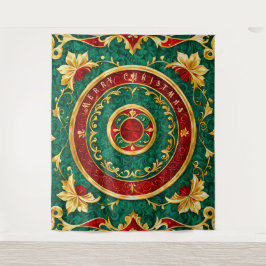 Dekorative Weihnachtsfeiertage im floralen Hinterg Wandteppich