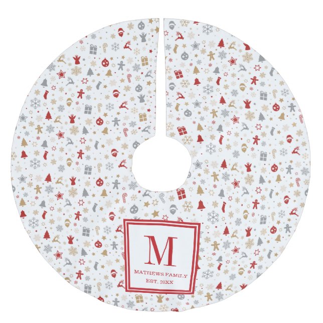 Dekorative Weihnachtsmuster Polyester Weihnachtsbaumdecke (Vorderseite)