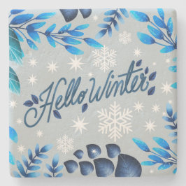 Dekorative Winter-Blätter Steinuntersetzer