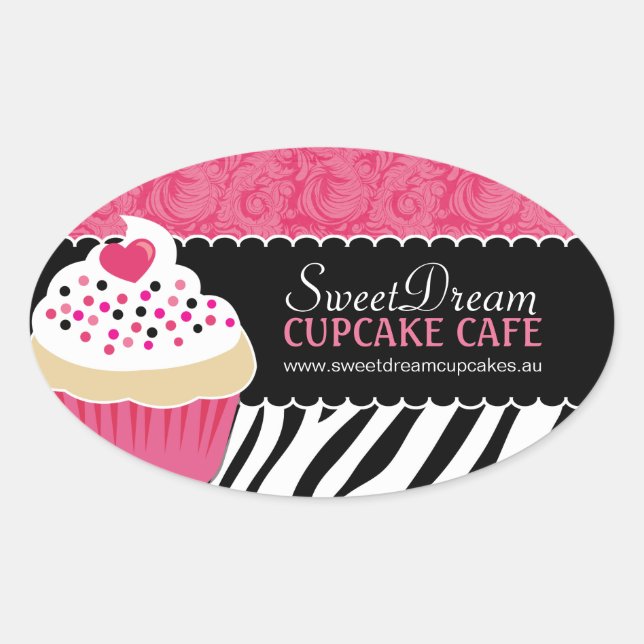 Dekorative Zebra Print Cupcake Jar Stickers (Vorderseite)
