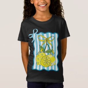 Dekorative Zitronen mit Bögen auf gestreiftem Hint T-Shirt