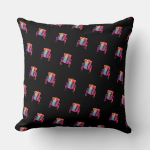 Dekorativer abstrakter Stuhl mit diagonalem Design Kissen