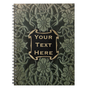 Dekorativer alter Bucheinband: Retro Blumenmuster Notizblock