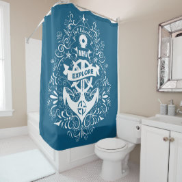 Dekorativer Anker-Duschvorhang mit Monogramm Duschvorhang