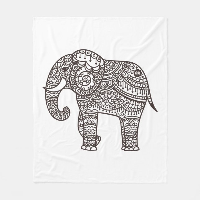 Dekorativer Art-Elefant Fleecedecke (Vorderseite)