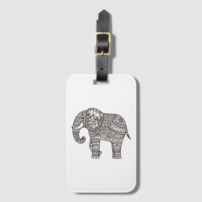 Dekorativer Art-Elefant Gepäckanhänger (Vorderseite Vertikal)