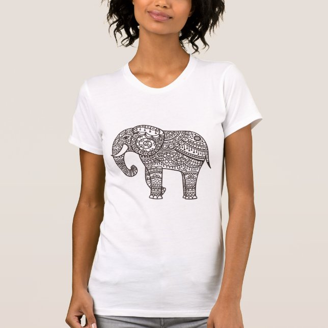 Dekorativer Art-Elefant T-Shirt (Vorderseite)