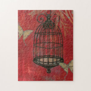 Dekorativer Birdcage mit Schmetterlingen Puzzle