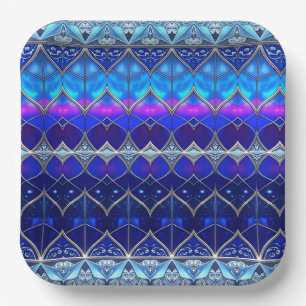 Dekorativer blauer Papier-Teller Pappteller