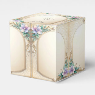 Dekorativer Blumenrahmen mit Perlen Geschenkbox Geschenkschachtel