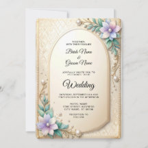 Dekorativer Blumenrahmen mit Perlen Hochzeit