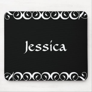 Dekorativer Blumenwirl mit anfänglicher Personalis Mousepad
