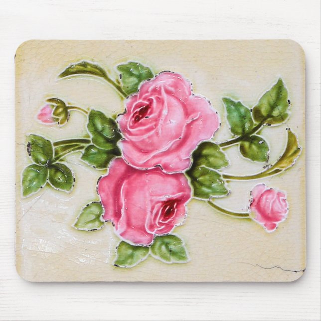 Dekorativer Bouquet Pink Roses Computer Mousepad (Vorne)