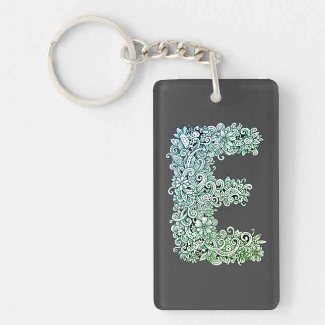 Dekorativer Buchstabe „E“ Schlüsselanhänger (Vorderseite)
