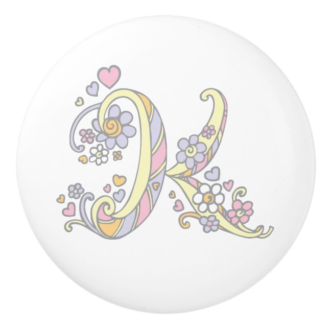 Dekorativer Buchstabe K mit Monogramm Griff (Vorderseite)