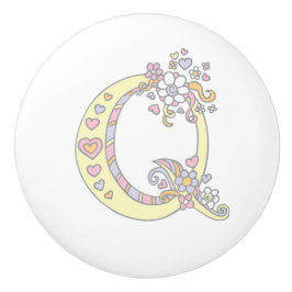 Dekorativer Buchstabe Q Monogramm Griff mit Zugkno