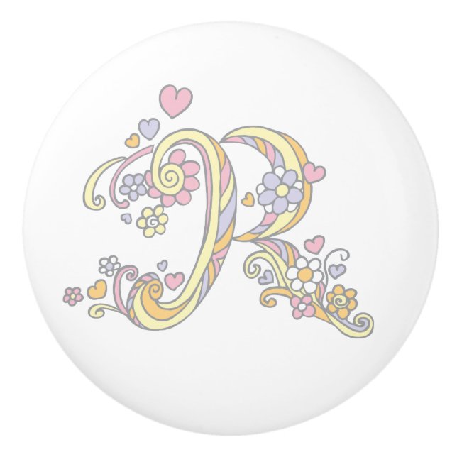 Dekorativer Buchstabe R mit Monogramm Griff (Vorderseite)