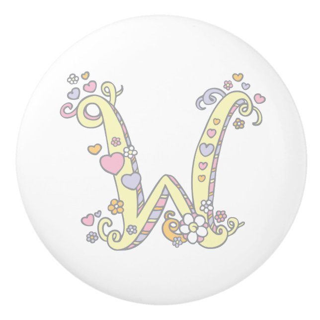 Dekorativer Buchstabe W mit Monogramm Griff (Vorderseite)