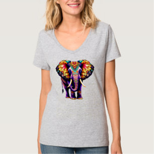 Dekorativer Cartoon-Elefant T-Shirt