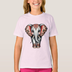 Dekorativer Cartoon-Elefant T-Shirt
