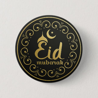 Dekorativer Eid Mubarak runder Knopf Button