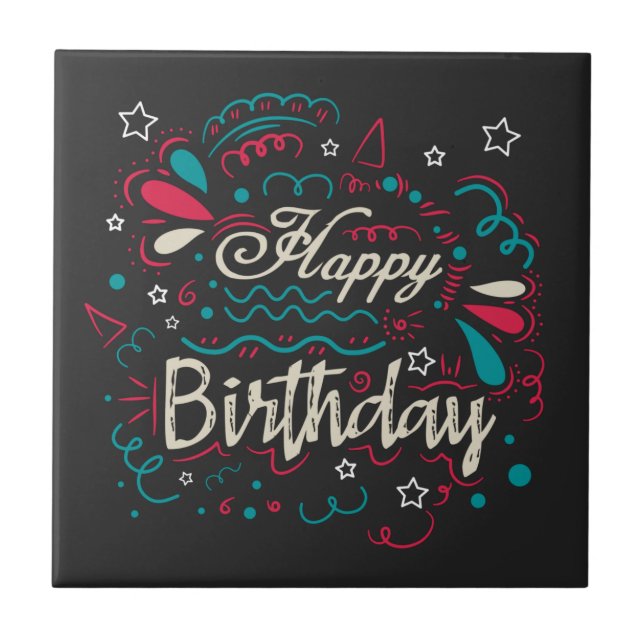 dekorativer Geburtstag Fliese (Vorderseite)