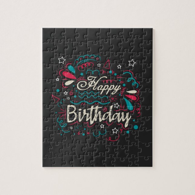 dekorativer Geburtstag Puzzle (Vertikal)