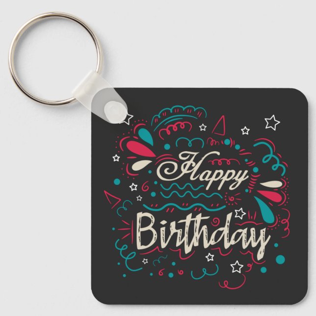 dekorativer Geburtstag Schlüsselanhänger (Vorderseite)
