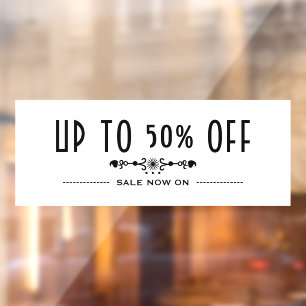 Dekorativer Geschäftrabatt Fensteraufkleber